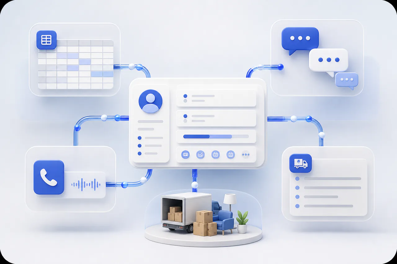 Minimal visual for CRM integrations and automation