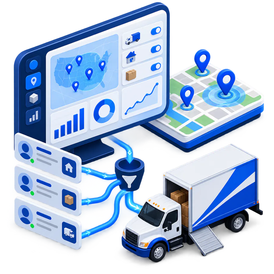 Owned lead generation system for moving companies